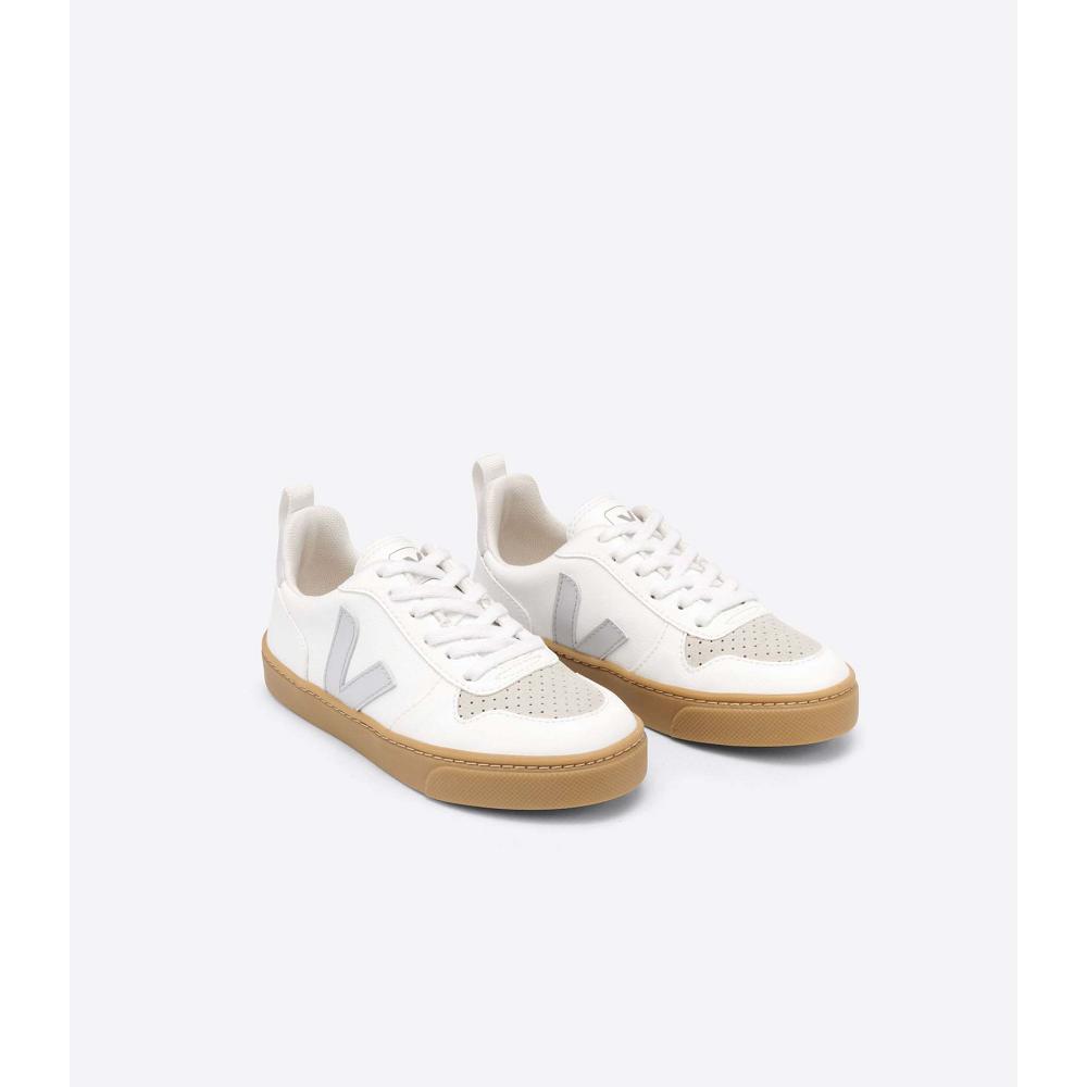 Veja V-10 LACE CWL Kids' Shoes White/Beige | CA 789RVD